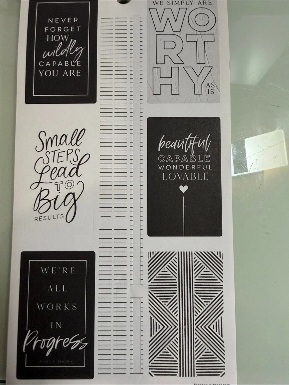 Me & My Big Ideas Black and White Planner Sticker Sheets